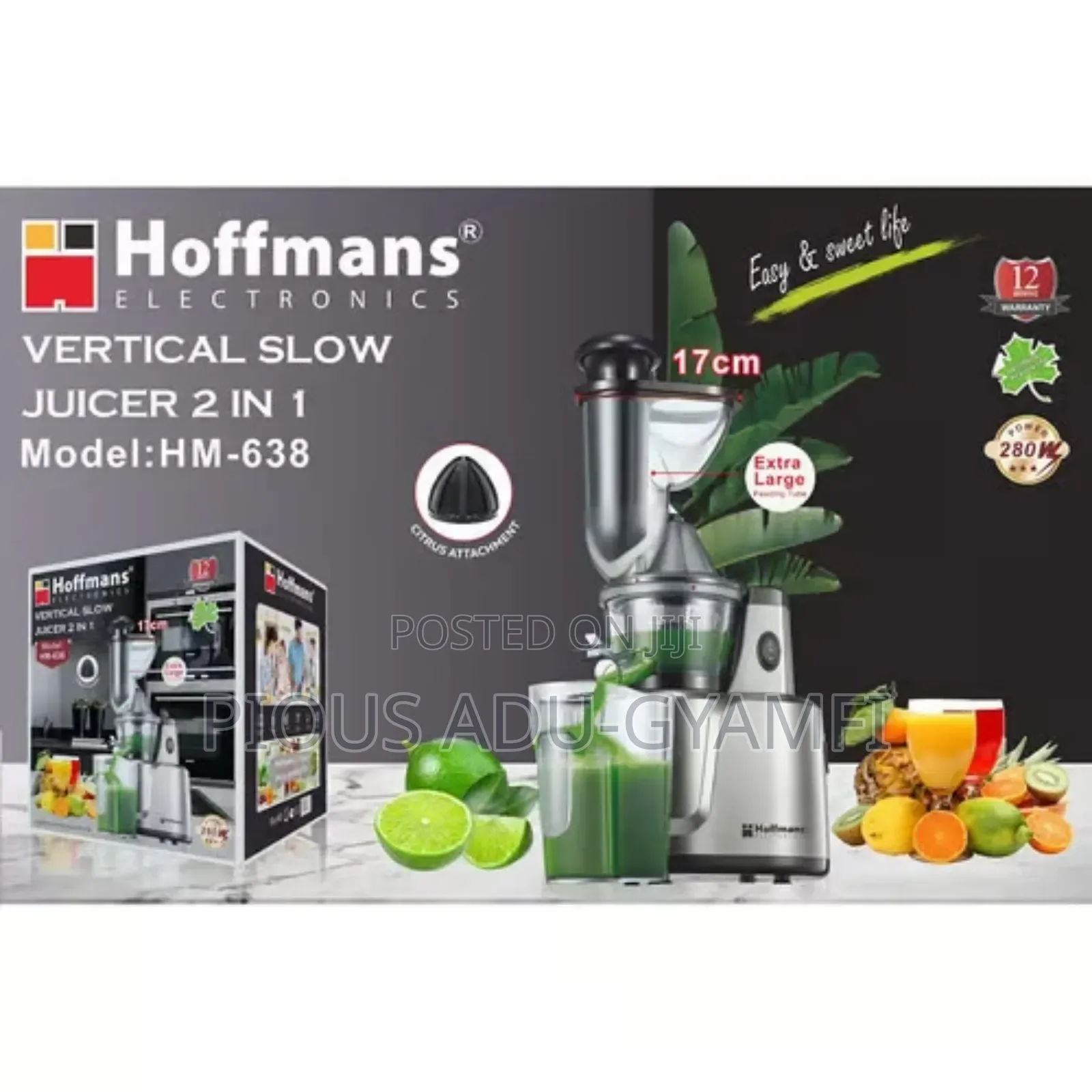 Hoffmans 2-in-1 Slow Juicer