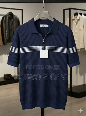 Zipped Knitted Polo Tees