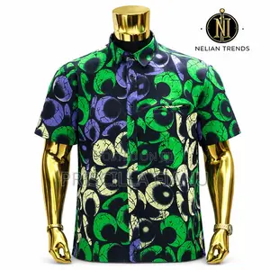 Men’S Short Sleeve African Print Shirt With Classic Collar