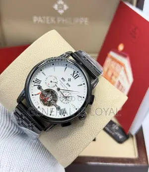 Patek Philippe Black Automatic Stainless Mens Watch