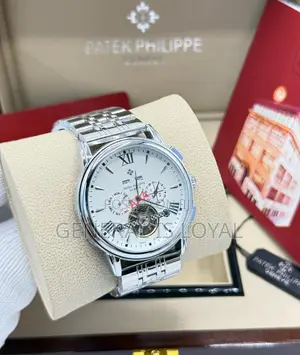 Patek Philippe Silver Mechanical Stainless Mens Watch
