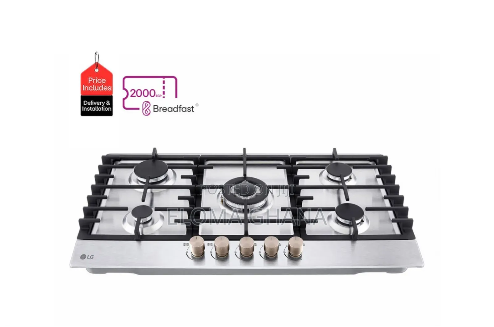 The Lg Cg5z3626s Is a 90cm Stainless Finish Built-in Gas Cooktop