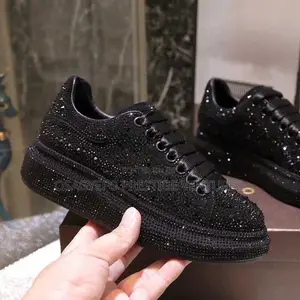 Rhinestone Luxury Platform Sneakers Black