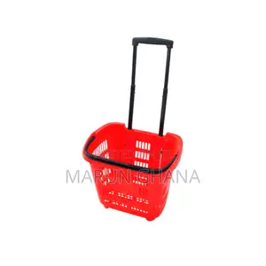 Trolley Basket With Wheel for Supermarket 55l