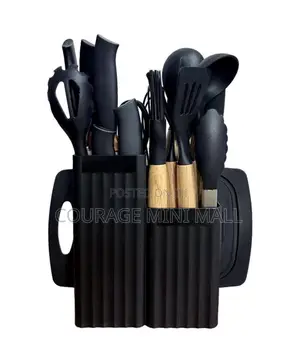 19pcs Silicone Wooden Kitchen Utensil Set