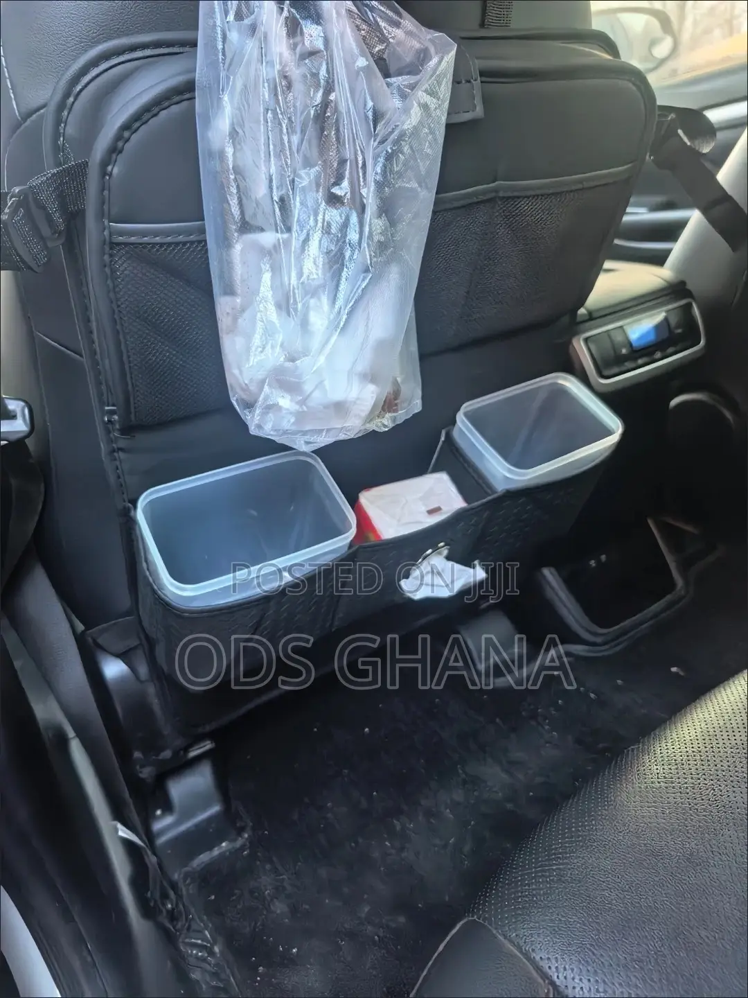 Car Seat Back Organizer - Luxury Backseat Storage Bag With Tissue Box