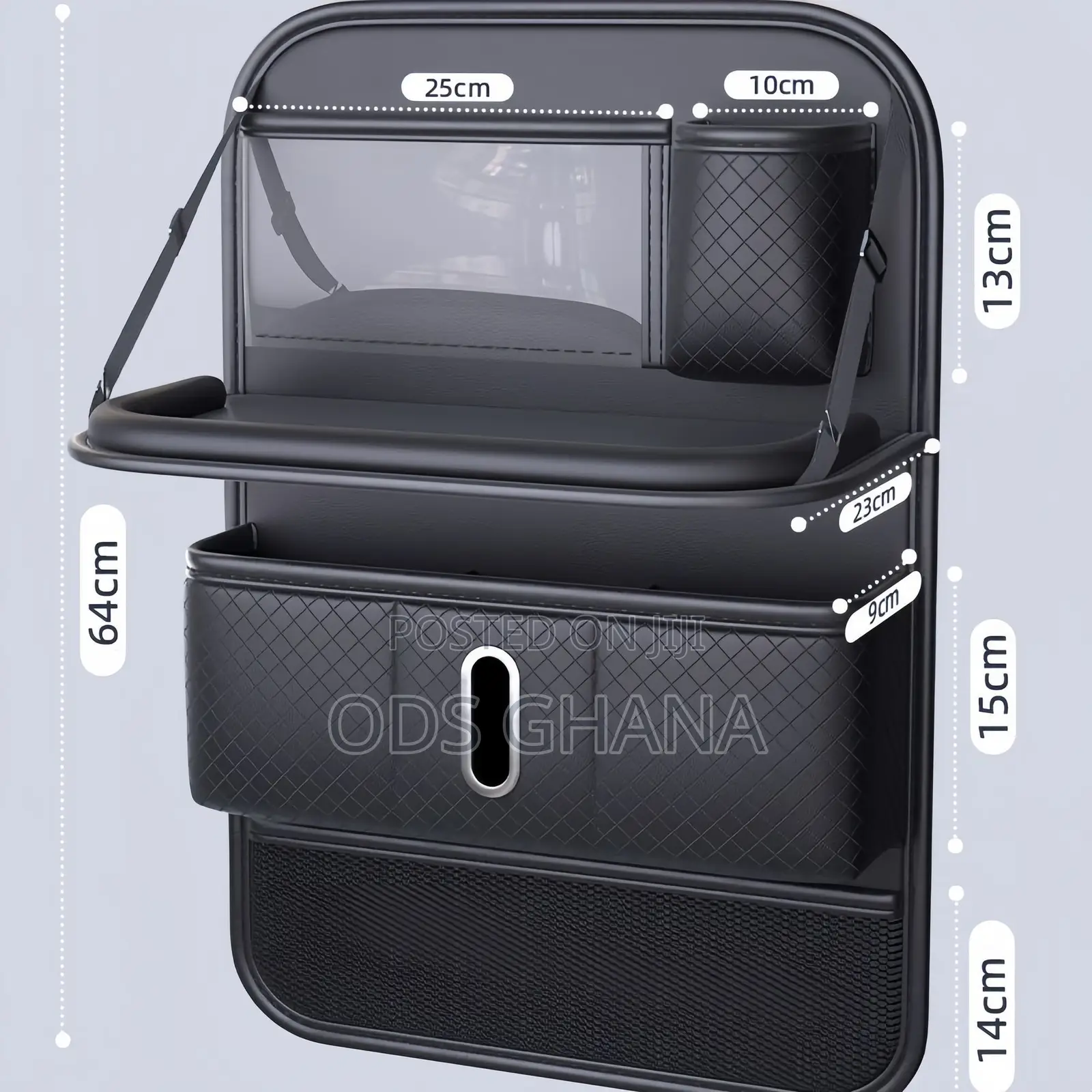 Car Seat Back Organizer - Luxury Backseat Storage Bag With Tissue Box
