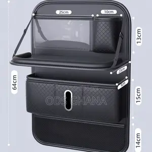 Car Seat Back Organizer - Luxury Backseat Storage Bag With Tissue Box