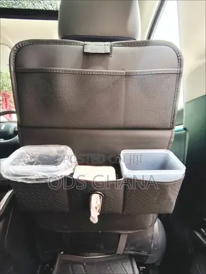 Car Seat Back Organizer - Luxury Backseat Storage Bag With Tissue Box