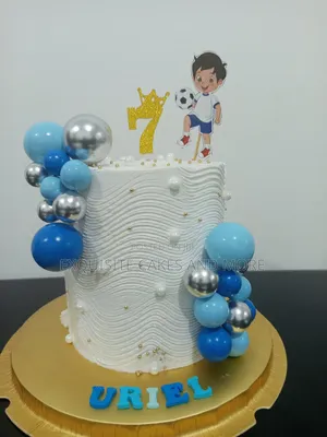 White and Blue Kids Cake