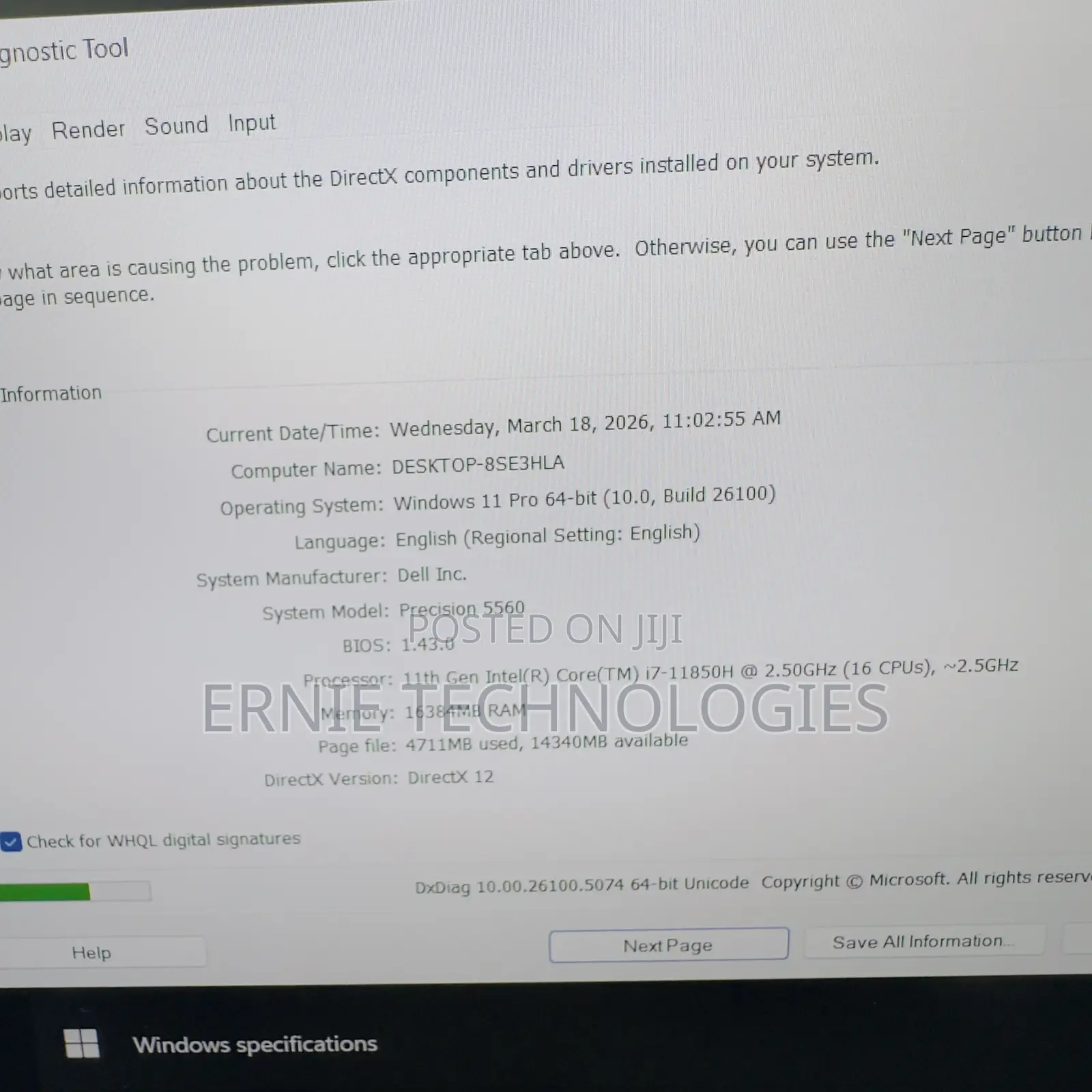 Laptop Dell Precision 5560 16GB Intel Core i7 SSD 1T