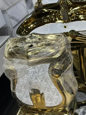 Gold Toilet Seat and Basin