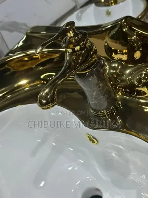 Gold Toilet Seat and Basin