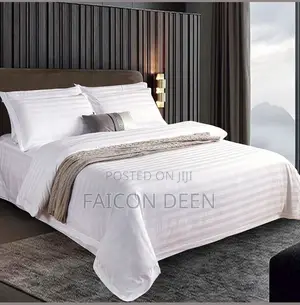 Easy Care Cotton White Stripped Duvet Cover Only ;Good For Hotels