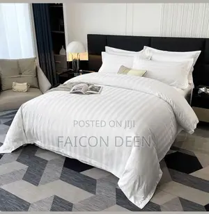 Classic Hotel Collection ;White Stripped Duvet Cover Only