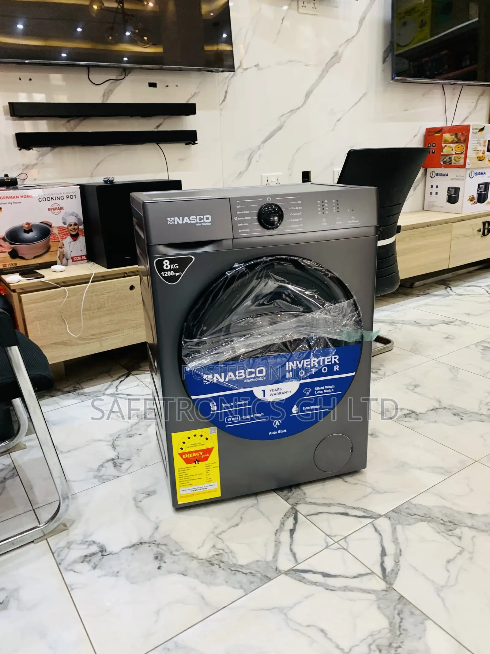 Lovely Design 8kg Frontload Grey Full Automatic Nasco Washingmachine