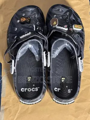 Original Pattern Crocs Clogs Unisex Comfort Wear Size 40-45 Black
