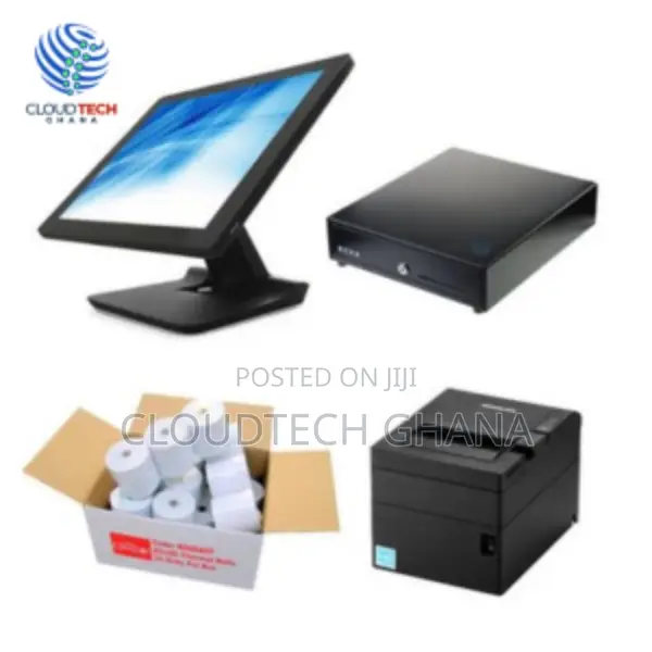 Single Screen + Cash Drawer + Printer + 12pcs Paper Roll