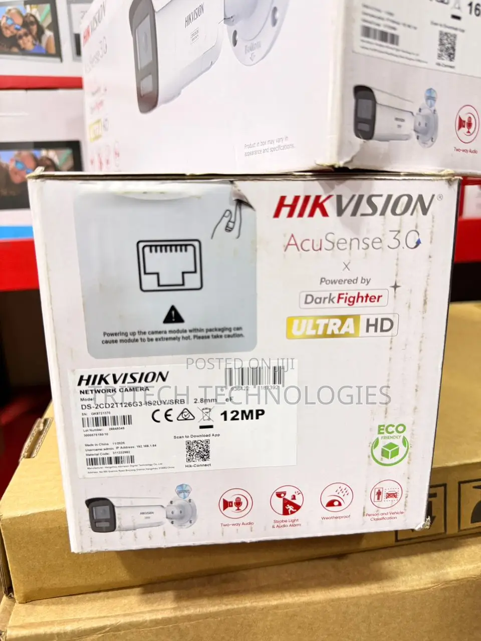 Hikvision 12mp Ds-2cd2t126g3-Is2uy/S(L)(Rb) Acusense Strobe Light Ip-C