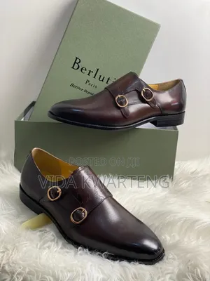 Executive Double Monk Coffee Brown Leather Shoe