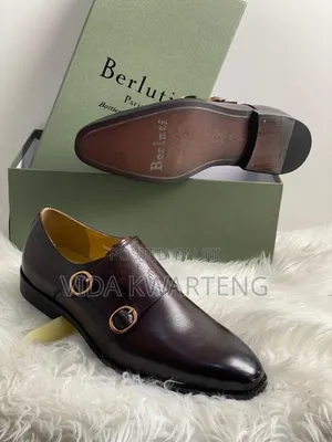 Executive Double Monk Coffee Brown Leather Shoe