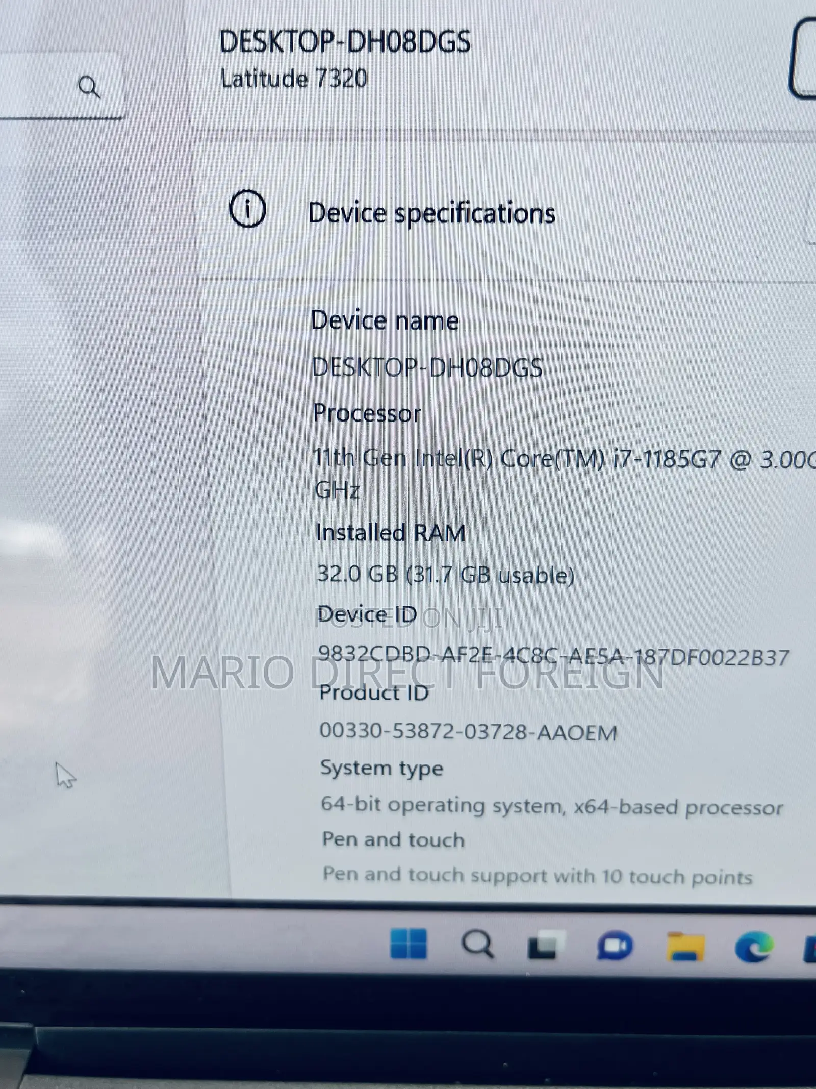 Laptop Dell Latitude 7320 32GB Intel Core i7 SSD 512GB