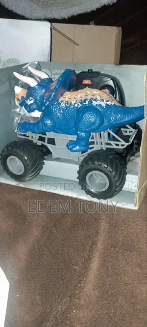 Blue Triceratops Remote Control Dinosaur Stunt Vehicle