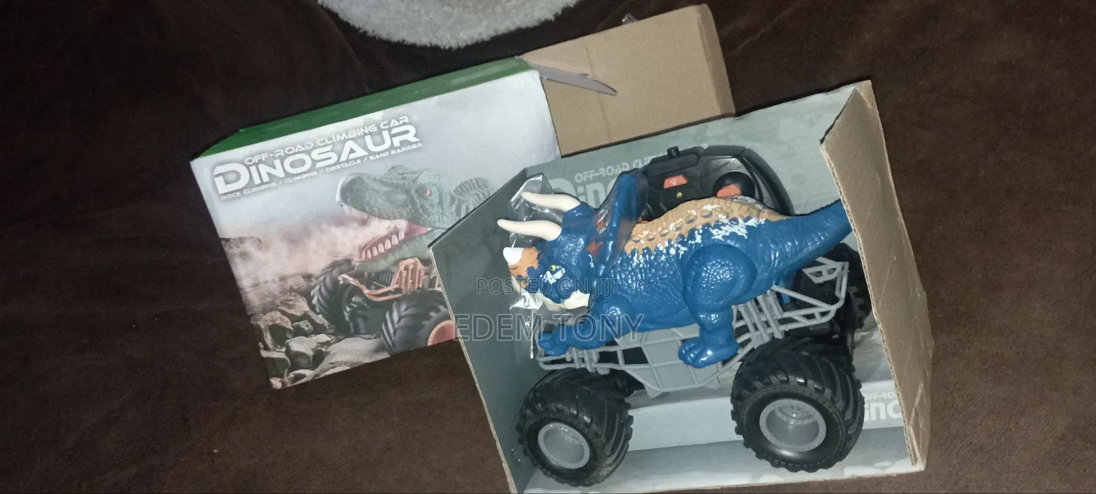 Blue Triceratops Remote Control Dinosaur Stunt Vehicle