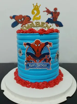 Red and Blue Spiderman Character Cake for Kids
