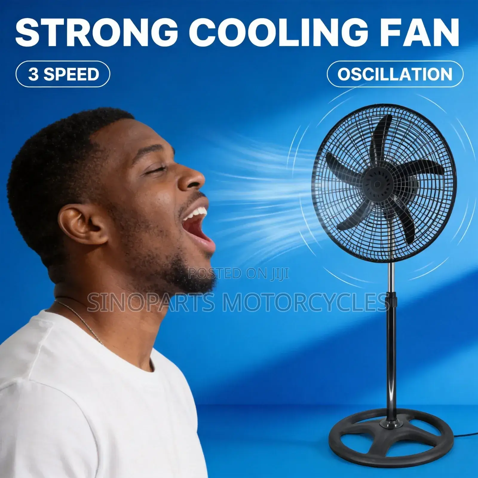 18 Inch Standing Fan Strong Wind 3 Speed Oscillation Stable Base