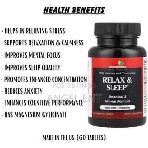 Relax Sleep With Magnesium Glycinate Supplement (60ct)