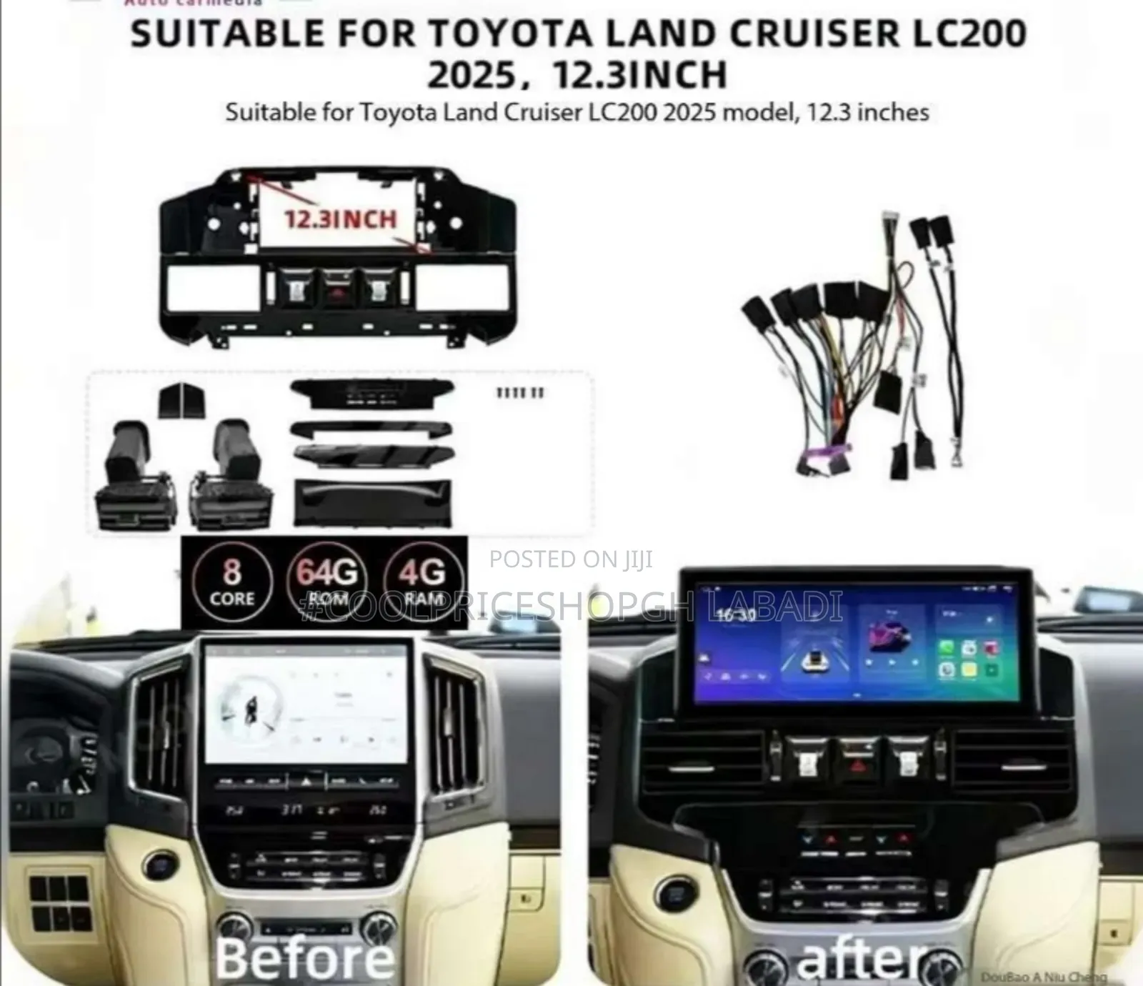 Toyota Land Cruiser Prado 12.3inche Car Radio