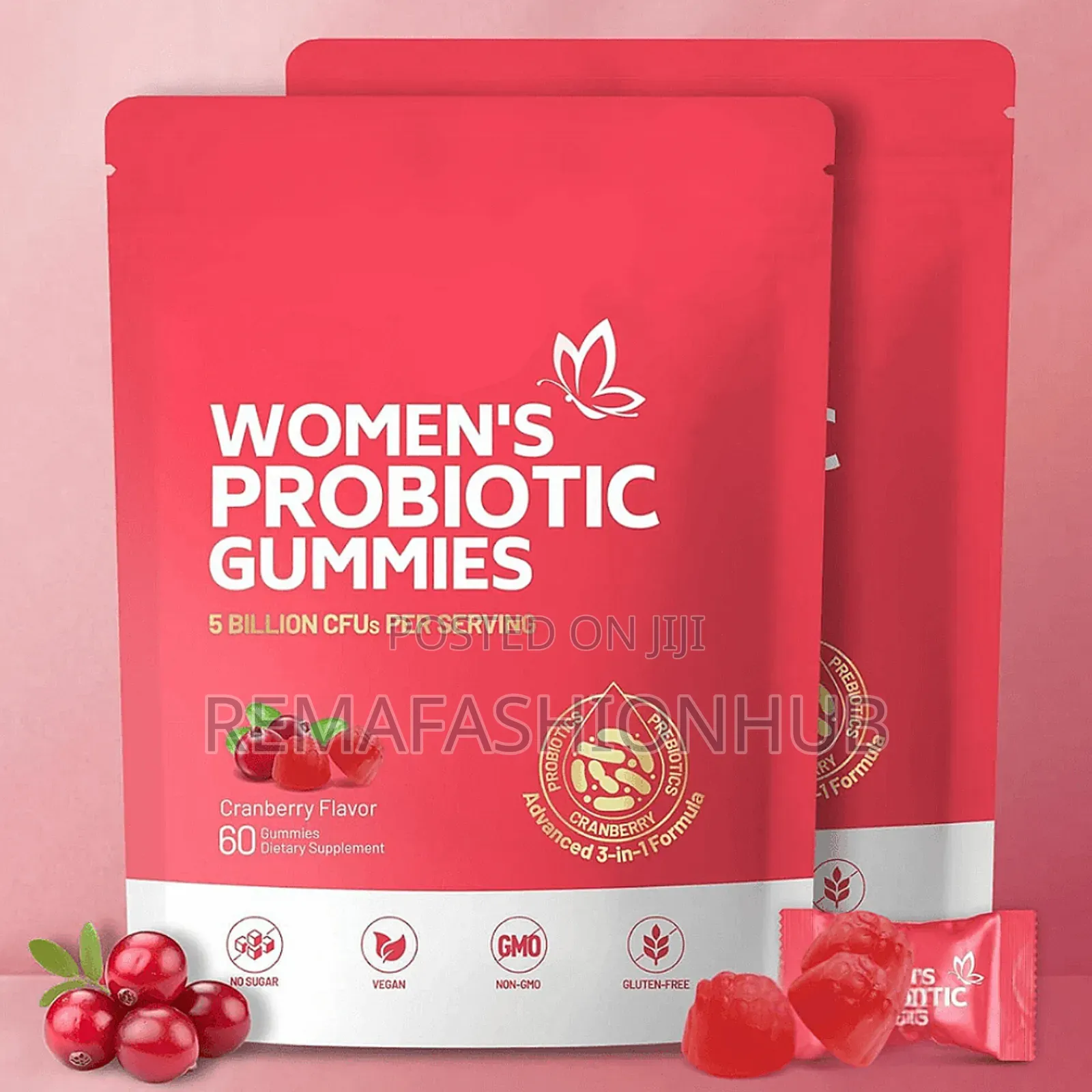 Women Cranberry Probiotic Gummies - Vaginal Ph Balance