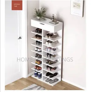 White and Coffee Brown Shoe Rack