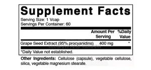 Grape Seed Extract 400 Mg 60 Vcaps *Cardiovascular Health