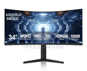 Koorui 34inch Uwqhd 180hz Curved Monitor