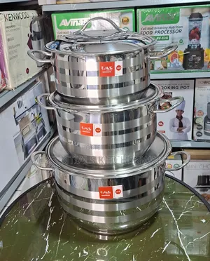 O.M.S 3pcs Stainless Steel Stockpot Set