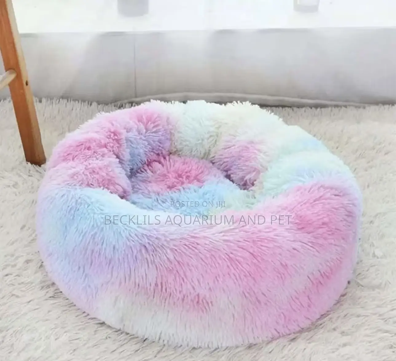 Multicolored Large Round Dog Bed