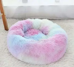 Multicolored Large Round Dog Bed
