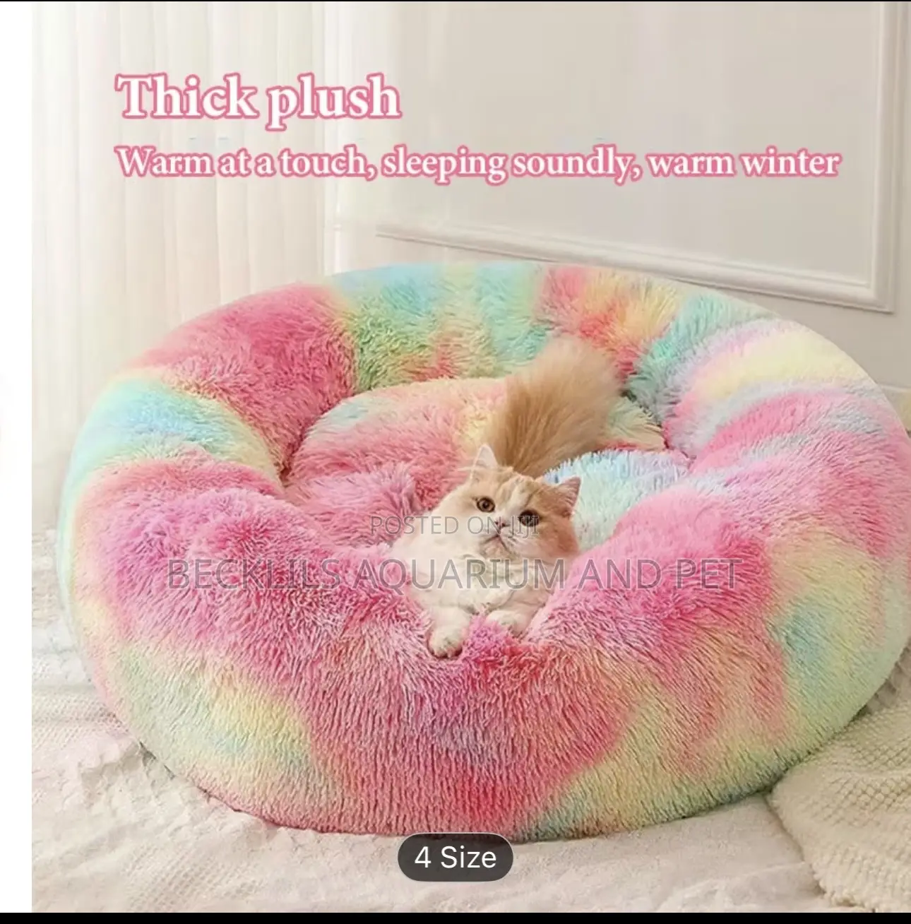 Multicolored Large Round Dog Bed