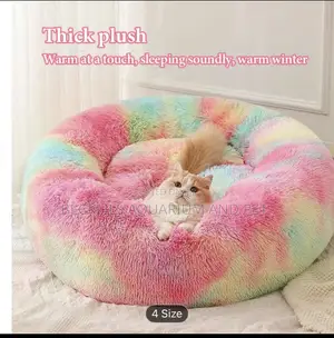Multicolored Large Round Dog Bed