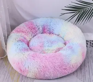 Multicolored Large Round Dog Bed