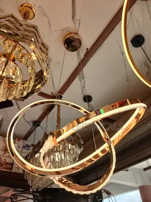 Two Rings Gold Crystal Pendant Light