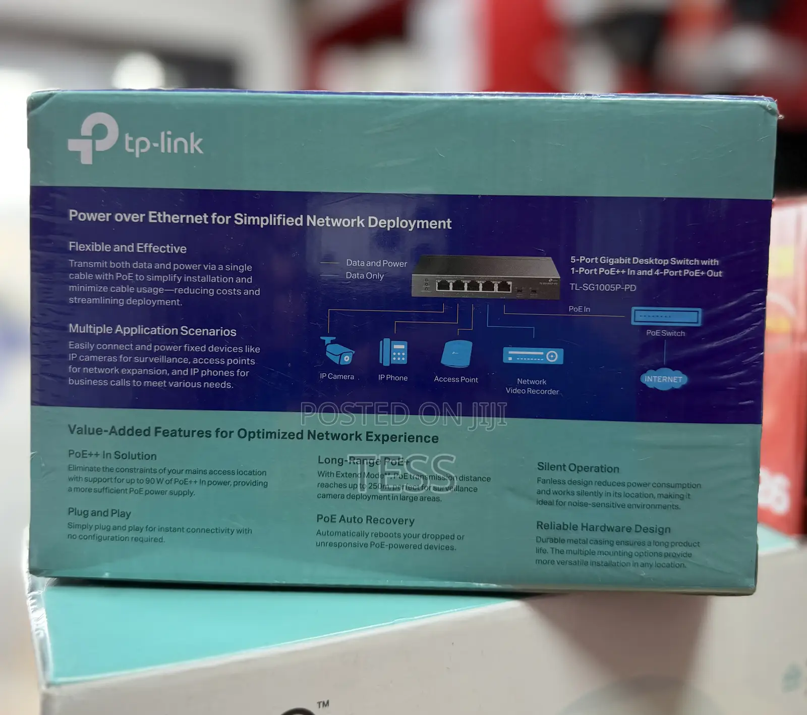 Tp-Link 5-Port Gigabit Desktop Poe+ Switch With Poe++ in Tl-Sg1005p-Pd