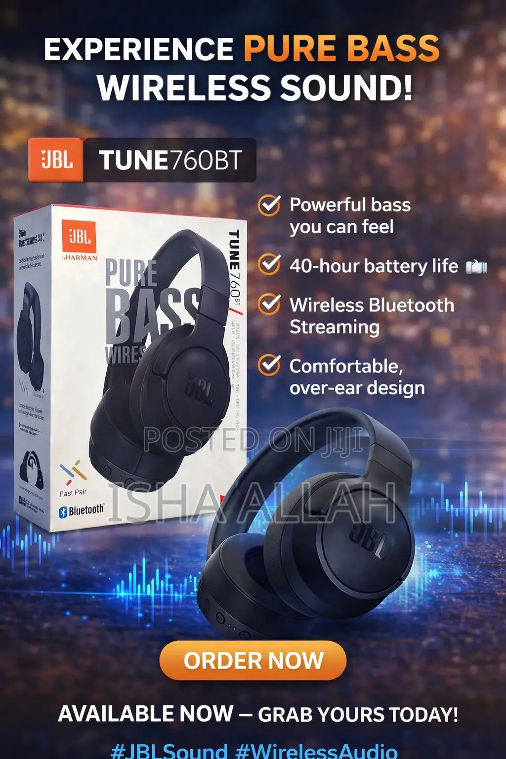 JBL Tune 760bt Wireless Headphones – Pure Bass Power