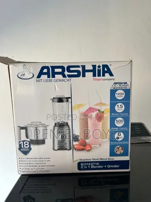 Neatly Used Arshia 1200w 2-in-1 Blender Stainless Steel Grinder