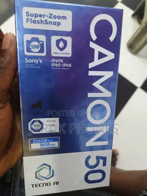 New Tecno Camon 50 256 GB Black