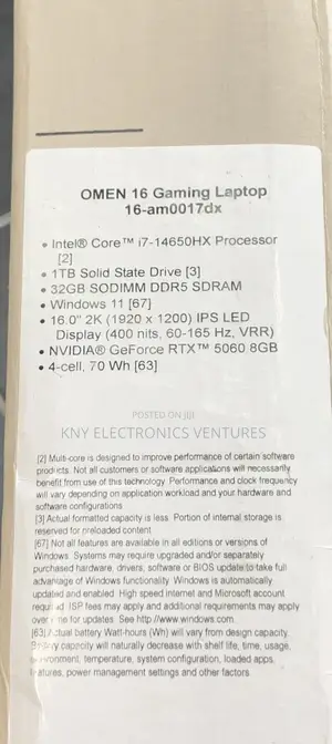 New Laptop HP Omen 16 32GB Intel Core i7 SSD 1T