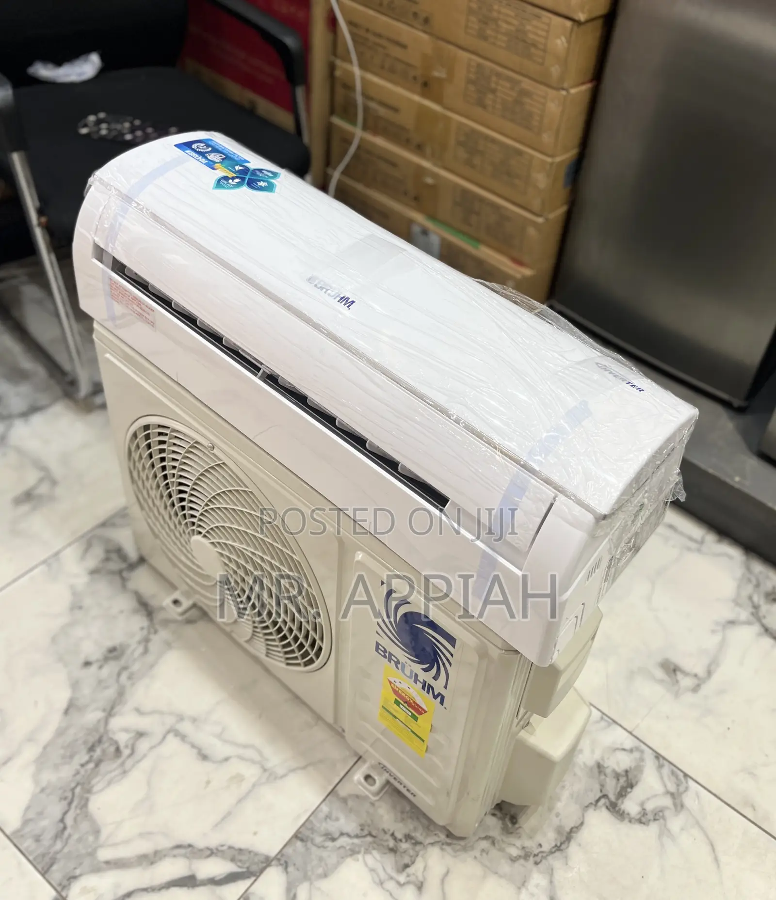 Efficient Bruhm 1.5hp Air Conditioner(R410 Gas)White 
