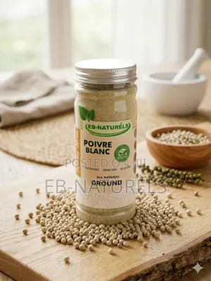 100% Pure-Organic Raw White Peppercorn Powder